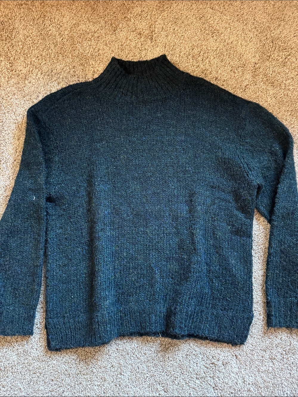 RD Style Dark Teal Heathered Turtleneck Sweater